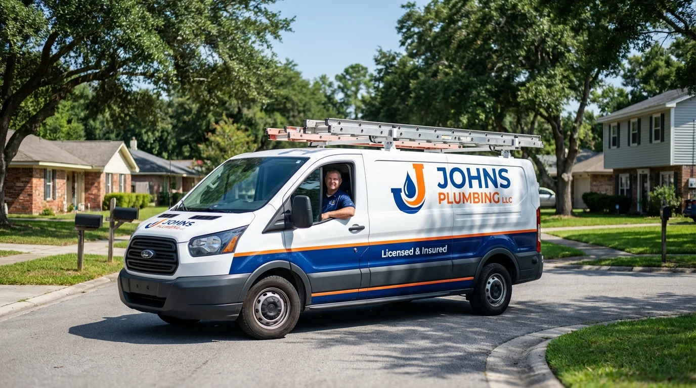 Johns Plumbing LLC service van in Wausau, WI