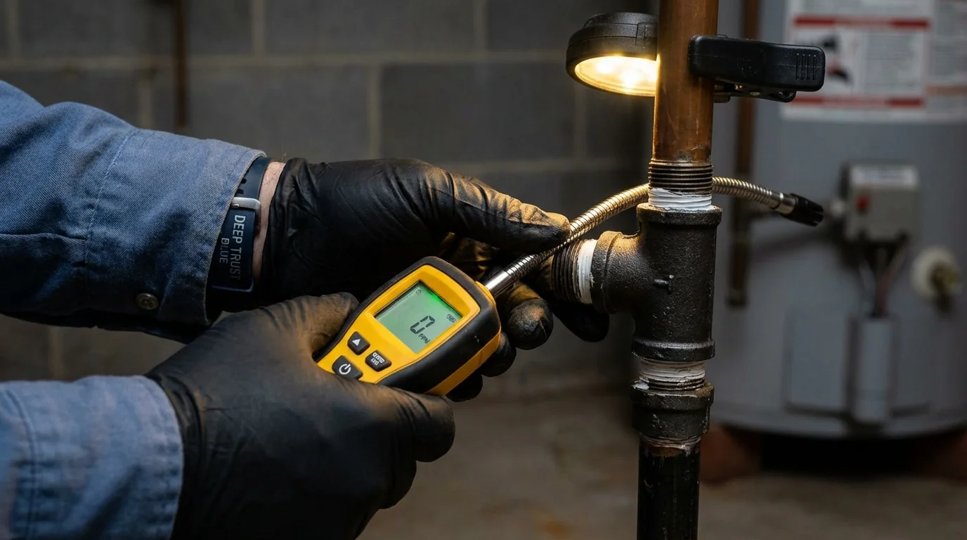 Gas leak detection with electronic sniffer by Johns Plumbing LLC in Wausau