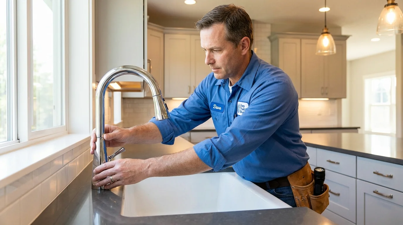 Kitchen faucet installation by Johns Plumbing LLC in Wausau