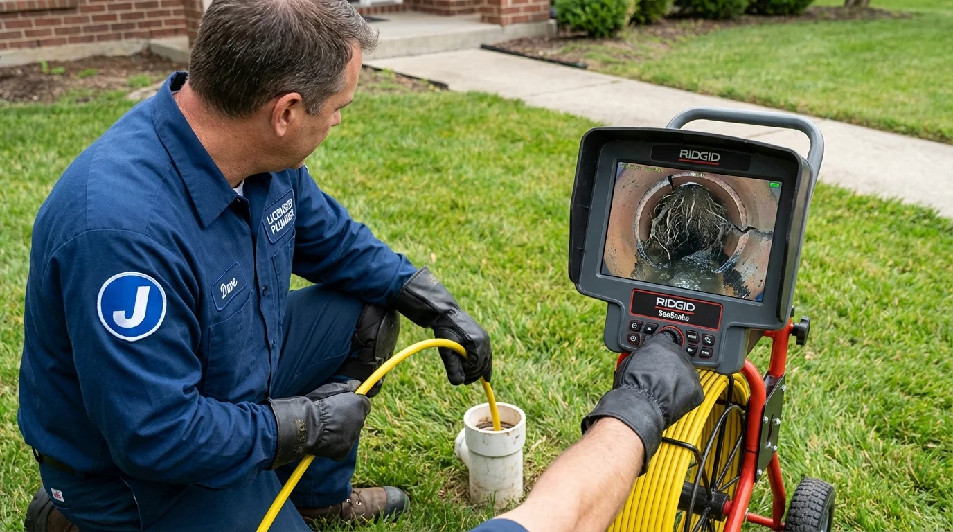 Sewer camera inspection being performed by Johns Plumbing LLC in Wausau